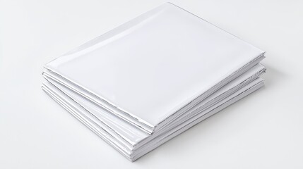 Stack of White Paper with Glossy Finish