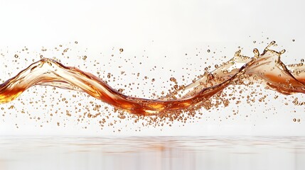 Obraz premium 79. **A 3D model of a water splash with a mix of gold and red colors, set against a pristine white background