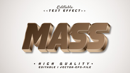 editable gold mass text effect.typhography logo