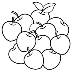 various plums outline coloring book page line art drawing