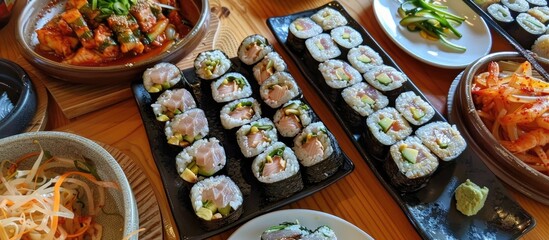 Fototapeta premium Korean Food Tuna Kimbab