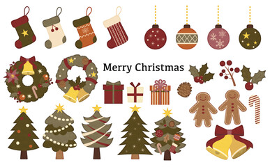 可愛いクリスマス手書き風イラストセット