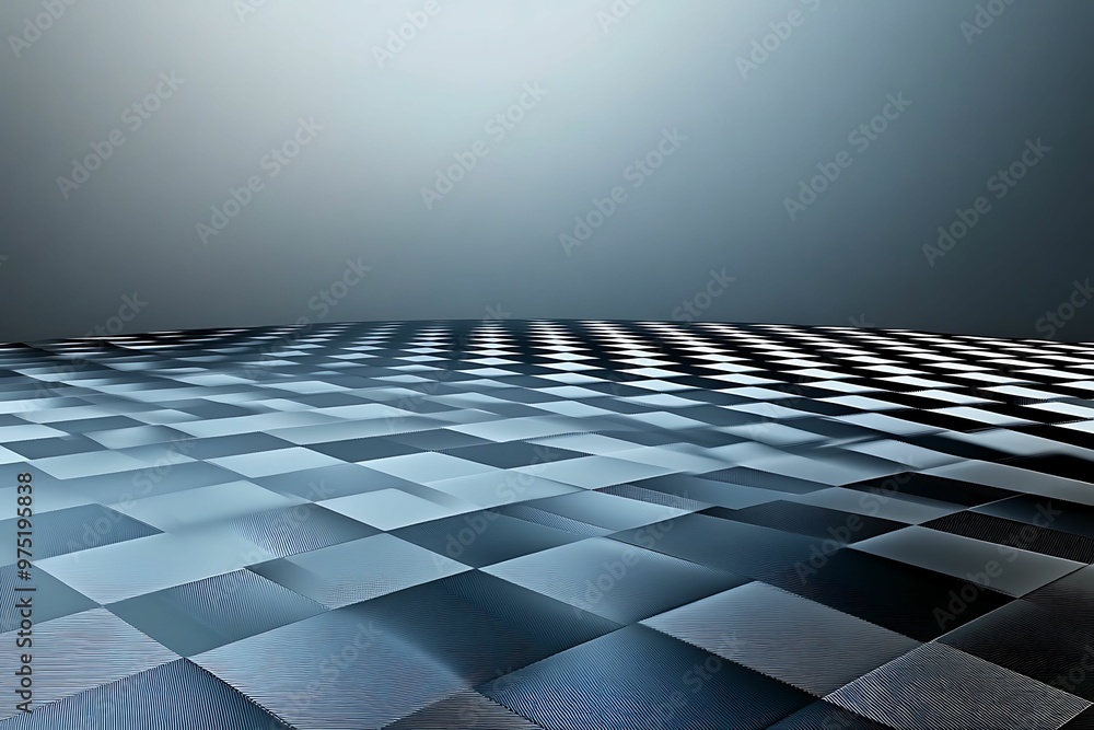 Poster modern carbon fiber weave with checkerboard pattern reflective surface aerial view with a fantasy mo