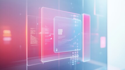 Sleek & Modern UI Mockup: Glassmorphism with Semi-Transparent Panels