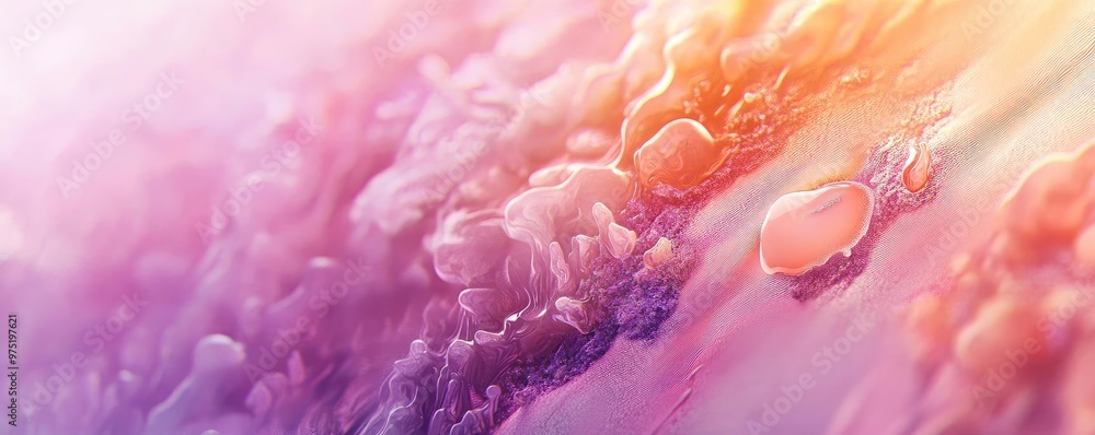 Poster a vibrant abstract design featuring soft pastel colors blending seamlessly, creating a dreamy and ca