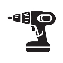 Professional Vector Illustration Showcasing Different Types of Drills - Cordless Drill, Hammer Drill, and Standard Drill Silhouettes for Use in Industrial, Construction, and DIY Contexts