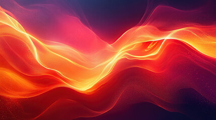Obraz premium Abstract background with waves of red and orange color, glowing light effects
