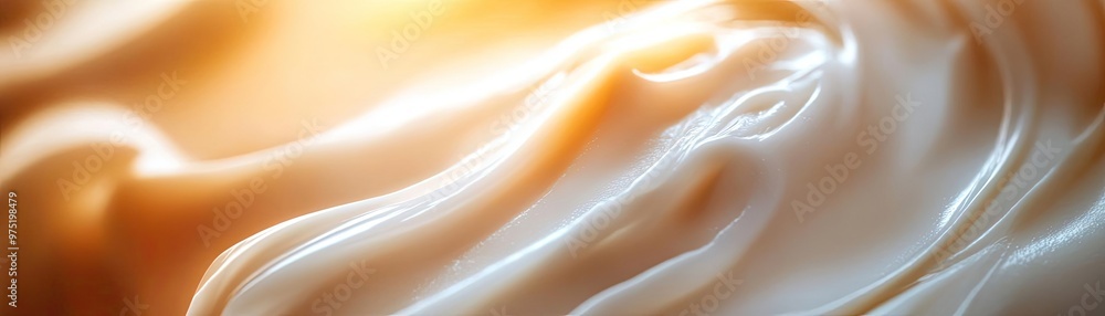 Poster abstract close-up of creamy texture, showcasing smooth waves and soft light. perfect for backgrounds