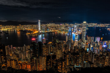 Obraz premium Hong Kong Night View from Victoria Peak