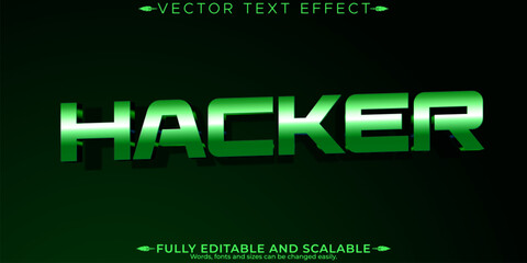 Hacker editable text effect, editable computer and code text style