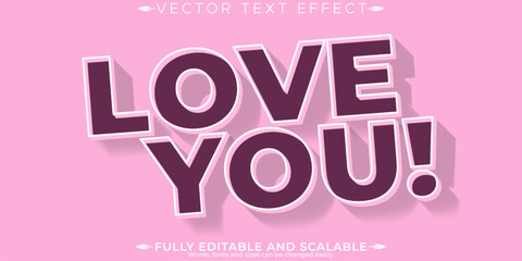 Love editable text effect, editable heart and romantic text style