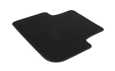 One black car mat isolated on white