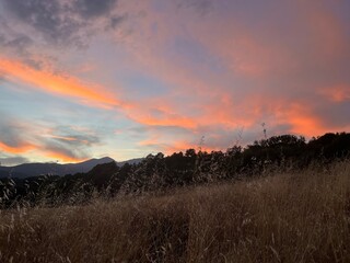 sunset in the mountains