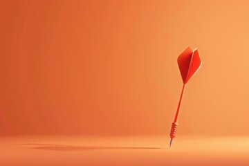 dart, target, precision, focus, achievement, orange background, single dart, standing upright, minimalistic design, sharp tip, concept of goals and success