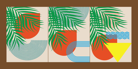tropical poster abstract art and geometric shape background