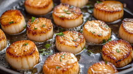 scallops in a pan