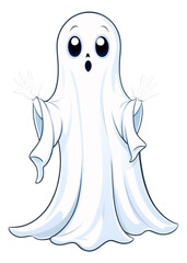 Halloween Characterized Playful ghost playing tricks Graphic element Ideal for Long sleeve, Women's Clothing, Water bottle sticker, Poster, Aprons