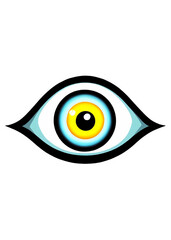 Halloween Styled Evil eye glowing in the dark Digital art Great for Apparel, Accessories, Cool sticker, Wall art, Acrylic block