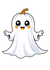 Halloween Based Kawaiistyle ghost or pumpkin Design Appropriate for Tee, Kids & Babies Clothes, Bumper sticker, Art board print, Mug