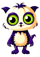 Halloween Illustrated Cute little monster with big eyes Concept art Perfect for Sweatshirt, Scarves, Anime sticker, Art print, Throw pillow