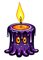 Halloween Designed Spooky candle with dripping wax Graphic Compatible with Garment, Skirts, Funny sticker, Poster, Aprons