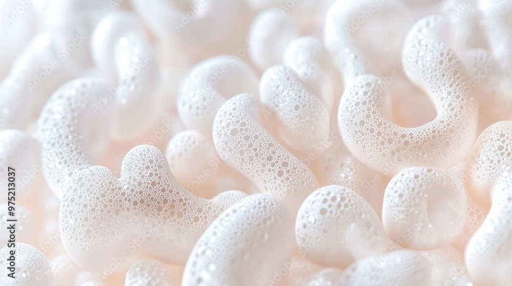 Aufkleber a close-up view of 3d bubble letters with a textured, rubber-like surface, reflecting light in a sof