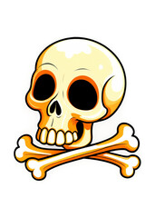 Halloween Decorated Skull or bone decoration Composition Appropriate for Jersey, Bucket Hats, Bumper sticker, Art print, Throw pillow