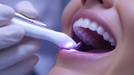 Dentists use a digital camera inside the mouth to take pictures of the patient's teeth for analysis and treatment planning.