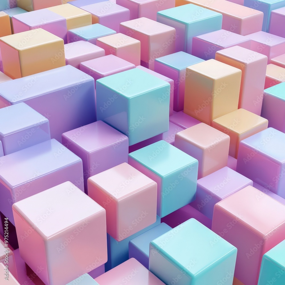 Poster abstract colorful cubes pattern.