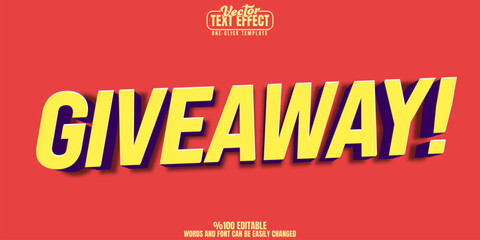 Giveaway editable text effect, customizable contest and win 3d font style