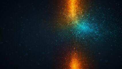 Vibrant abstract light art with blue and orange streaks on dark
