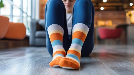 A person with neuropathy symptoms using compression socks to improve circulation and reduce discomfort