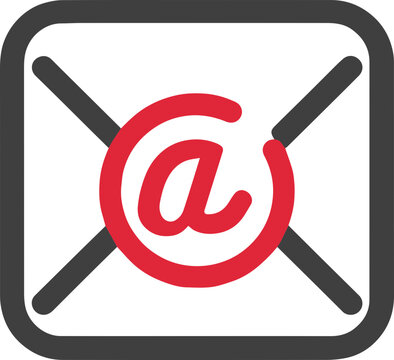 recommend clip art: Email icon, envelope illustration with red at symbol