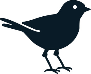 Obraz premium Bird icon, simple black bird silhouette image