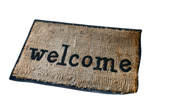 Welcome mat with text welcome home on transparent background - Powered by Adobe