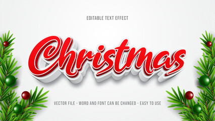 Merry christmas text effect, holiday editable text effect