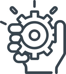 Obraz premium Icon of hands holding gears
