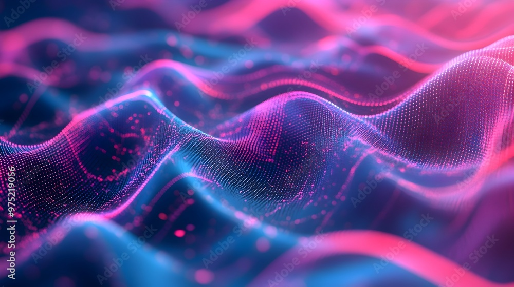 Aufkleber captivating abstract digital patterns waves and geometric shapes beautifully visualized on a sleek f