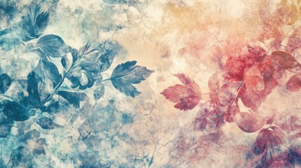 Timeless Elegance: Vintage Floral Watercolor Pattern in Muted Tones with Intricate Abstract Details