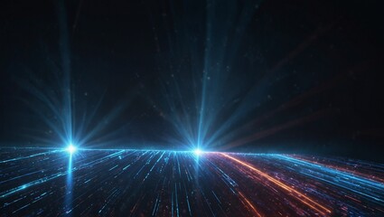 Fototapeta premium Abstract light trails streaming in futuristic digital background.