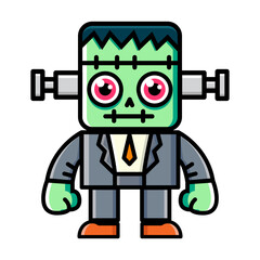 Fototapeta premium Design cute frankenstein mascot costume character