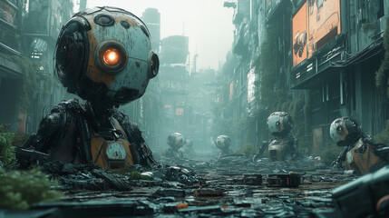 "Echoes of a Fallen AI Empire: A City in Ruins"