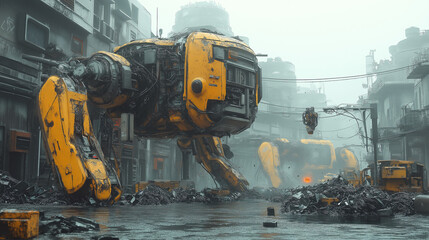 "Echoes of a Fallen AI Empire: A City in Ruins"