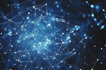 Obraz premium Abstract Network Connection Blue Background