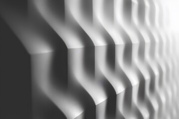 Abstract White Geometric Pattern with Light and Shadow