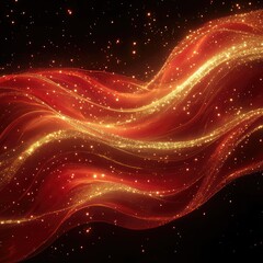 Red and gold wave abstract background