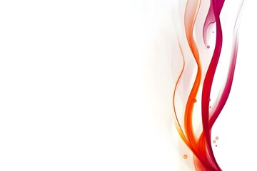 Abstract Red and Orange Waves on White Background