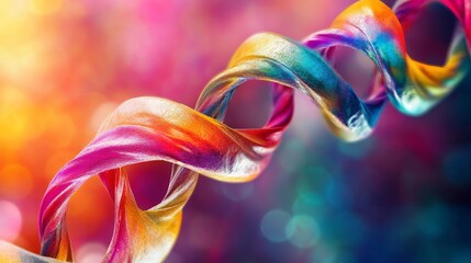 Obraz premium Abstract image of career pathways intertwining like a DNA strand, vibrant colors, career development, work, strategic growth
