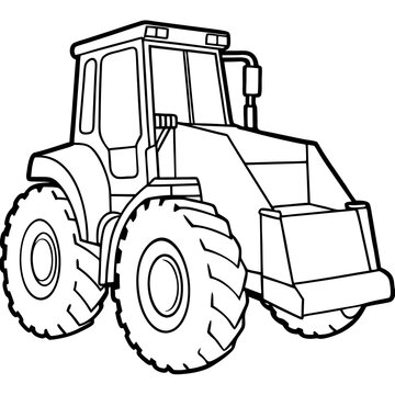 recommend clip art: wheel loader machine outline coloring book page line art drawing