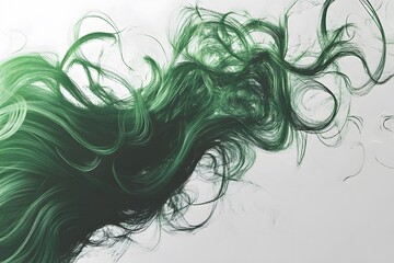 Abstract Green Swirling Lines Background Texture